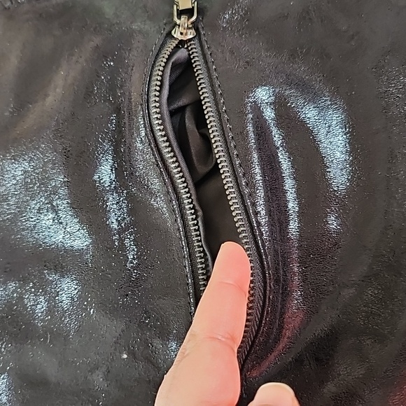 Black Clutch Evening Bag w/ Chain Trim - Picture 4 of 6